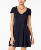 B Darlin Juniors' Lace-up Fit & Flare Dress