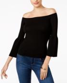 Guess Ines Off-the-shoulder Bell-sleeve Sweater