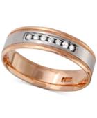 Men's Diamond Two-tone Band (1/4 Ct. T.w.) In 10k Gold And White Gold Or Rose Gold And White Gold