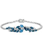 Le Vian Sapphire (3-3/4 Ct. T.w.) And Diamond (1/2 Ct. T.w.) Link Bracelet In 14k White Gold, Only At Macy's