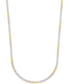 Giani Bernini Tri-tone Link Chain Necklace In Sterling Silver And Rose And Gold-plated Sterling Silver, Only At Macy's