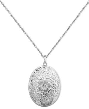 Sterling Silver Necklace, Four Photo Engraved Locket