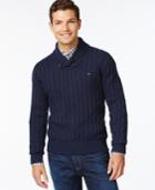 Tommy Hilfiger Big And Tall Intercontinental Shawl-collar Sweater - Macy's Exclusive