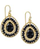 2028 Gold-tone Black Stone Drop Earrings, A Macy's Exclusive Style