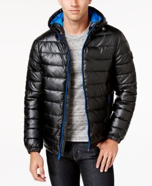 Cole Haan Men's Faux-leather Puffer Coat