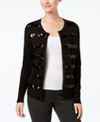 Charter Club Sequined-stripe Cardigan, Created For Macy's