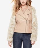 Guess Marco Faux-leather Faux-fur Moto Jacket
