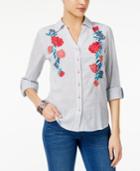 Style & Co Cotton Embroidered Shirt, Created For Macy's