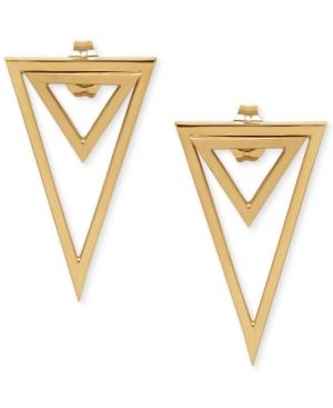 Double Triangle Drop Earrings In 14k Gold