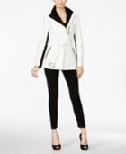 Inc International Concepts Colorblocked Faux-leather Belted Jacket, Only At Macy's