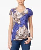 Inc International Concepts Floral-print T-shirt, Only At Macy's