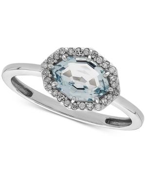 Aquamarine (1-1/5 Ct. T.w.) & Diamond Accent Ring In 14k White Gold