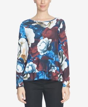 Cece Ruffled Floral-print Peplum Top
