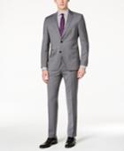 Hugo Men's Slim-fit Medium Gray Tonal Striped Suit