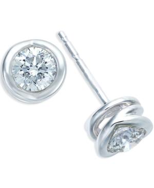 Sirena Diamond Twist Stud Earrings (1/2 Ct. T.w.) In 14k White Gold