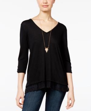 Bcx Juniors' Lace-up High-low Top