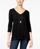 Bcx Juniors' Lace-up High-low Top