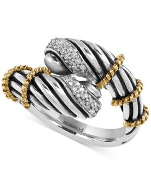 Balissima By Effy Diamond Vintage-look Twist Ring (1/10 Ct. T.w.) In Sterling Silver And 18k Gold