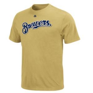 Majestic Men's Short-sleeve Milwaukee Brewers Official Wordmark T-shirt