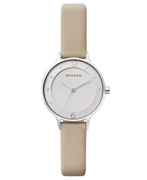 Skagen Women's Anita Nude Leather Strap Watch 30mm
