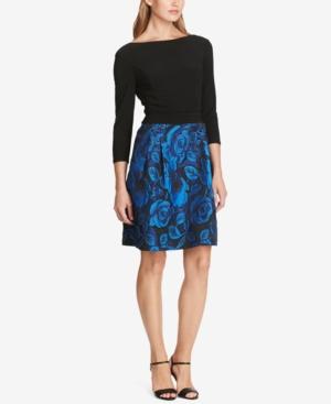 American Living Long-sleeve Floral-print Fit & Flare Dress