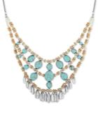 Lucky Brand Two-tone Stone And Bead Drama Necklace