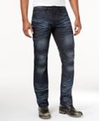 Inc International Concepts Men's Slim Straight Fit Dark Wash Moto Jeans, Only At Macy's