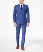 Tallia Orange Men's Modern-fit Blue Twill Double-breasted Suit