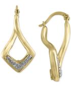 D'oro By Effy Diamond Twist Hoop Earrings (1/6 Ct. T.w.) In 14k Gold