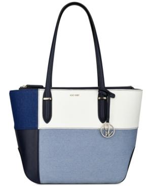 Nine West Reana Denim Colorblock Tote