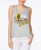 Rebellious One Juniors' Cutout-back Graphic Tank Top
