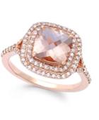 Blush By Effy Morganite (2-7/8 Ct. T.w.) And Diamond (3/8 Ct. T.w.) Ring In 14k Rose Gold