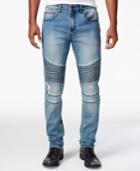 Young & Reckless Men's Sunset Slim-fit Stretch Moto Jeans