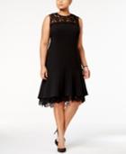 Calvin Klein Plus Size Lace-trim A-line Dress