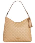 Calvin Klein Quilted Pebble Leather Tassel Hobo
