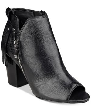 Marc Fisher Novice Peep-toe Block-heel Booties Women's Shoes