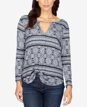 Lucky Brand Cutout Geo-print Top