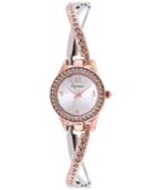 Style & Co. Women's Two-tone Criss-cross Bangle Bracelet Watch 24mm Sc1453