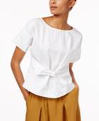 Dkny Cotton Tie-front Top