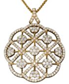 D'oro By Effy Diamond Flower Pendant Necklace In 14k Gold (2 Ct. T.w.)