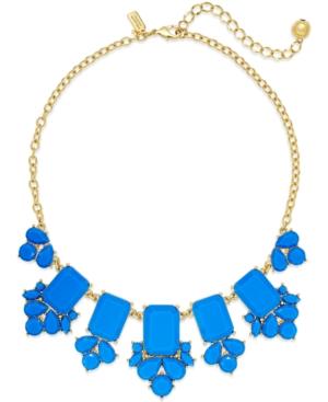 Kate Spade New York 12k Gold-plated Blue Stone Frontal Necklace