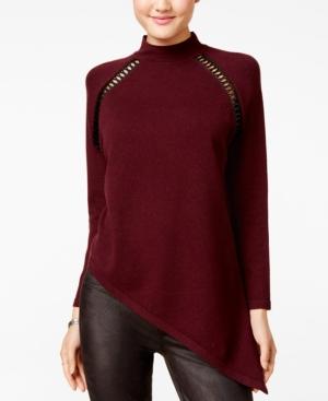 Xoxo Juniors' Asymmetrical Faux-leather-trim Sweater
