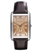 Emporio Armani Watch, Men's Brown Croco Leather Strap 39x32mm Ar1605