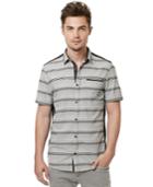 Buffalo David Bitton Sacom Texture-stripe Short-sleeve Shirt