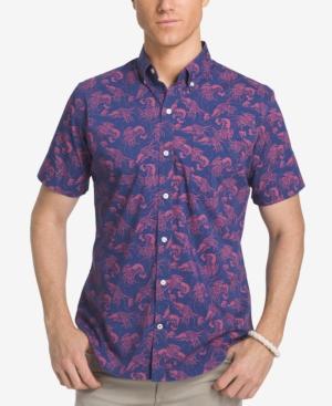 Izod Men's Performance Upf 15+ Advantage Lobster-print Cotton Shirt