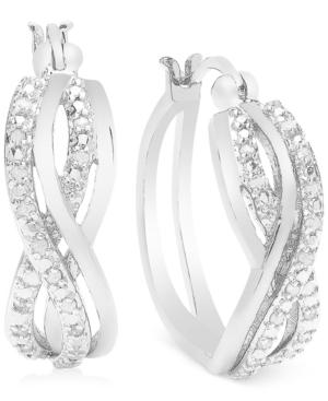 Victoria Townsend Diamond Woven Hoop Earrings (1/4 Ct. T.w.) In Sterling Silver Or 18k Gold Over Sterling Silver