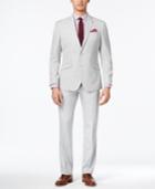 Kenneth Cole Reaction Men's Slim-fit Light Gray Micro-check Suit
