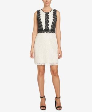 Cece Colorblocked Lace A-line Dress