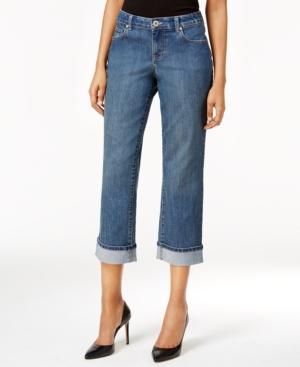 Style & Co. Petite Curvy Oxford Wash Capri Jeans, Only At Macy's