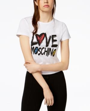 Love Moschino Cotton Heart Logo T-shirt